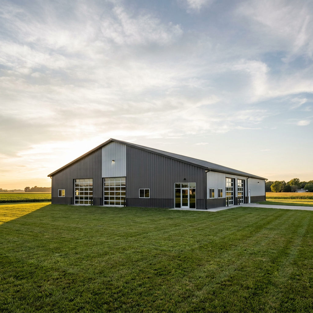 Commercial pole barn building ideas for small business in rural Indiana